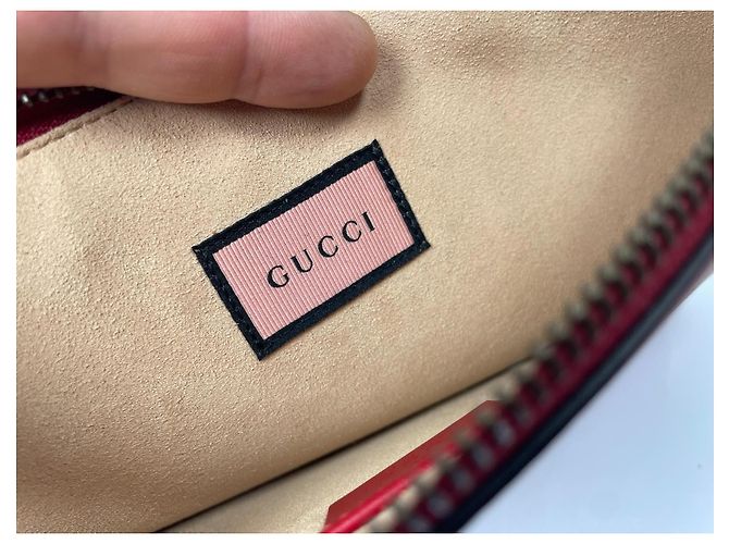 Gucci Pochette Diamond GO in pelle rossa Rosso - vista 7