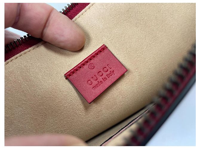 Gucci Pochette Diamond GO in pelle rossa Rosso - vista 8