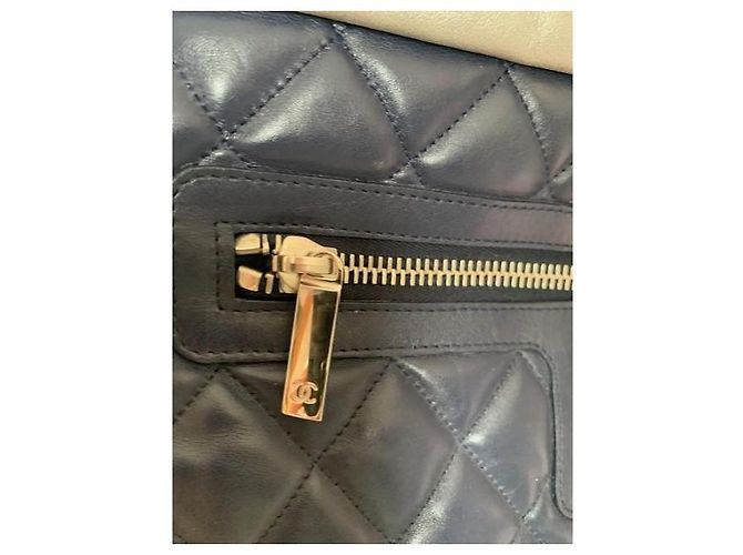 Borsa Chanel Coco Cocoon in pelle trapuntata blu navy e grigia Grigio - vista 10