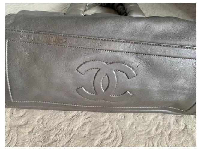 Borsa Chanel Coco Cocoon in pelle trapuntata blu navy e grigia Grigio - vista 8