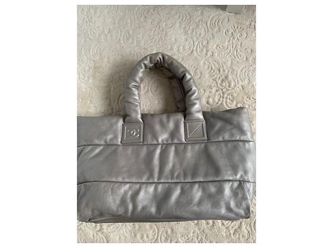 Borsa Chanel Coco Cocoon in pelle trapuntata blu navy e grigia Grigio - vista 9
