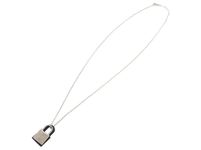 Hermès Collana Hermes O'Kelly PM Metal Swift Argento Blu navy - vista 4