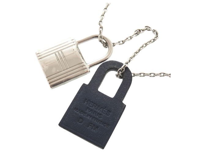 Hermès Collana Hermes O'Kelly PM Metal Swift Argento Blu navy - vista 5