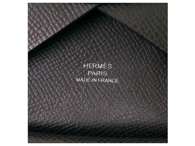 Hermès Portamonete Hermes Calvi Duo Damier ebene - vista 9