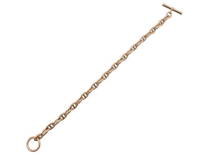 Hermès Bracciale Charm Hermes Chaine d'Ancre TPM in Oro Rosa D'oro - vista 3