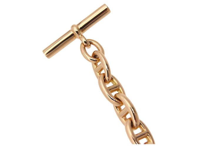 Hermès Bracciale Charm Hermes Chaine d'Ancre TPM in Oro Rosa D'oro - vista 6