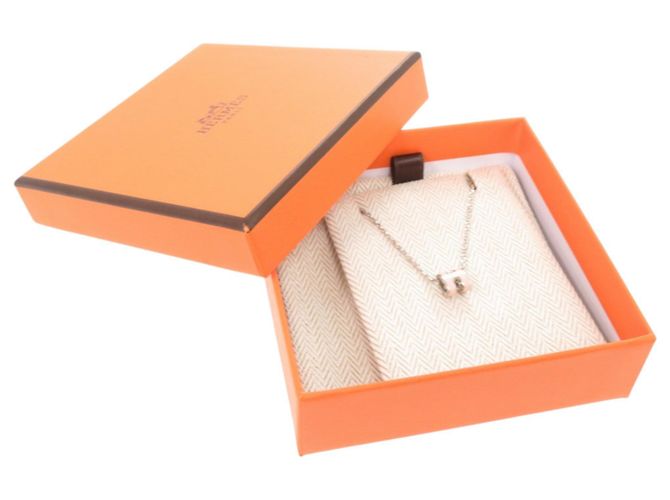 Hermès Hermes Pop H Mini Halskette Rosa mit silberner Hardware Pink - Ansicht 2