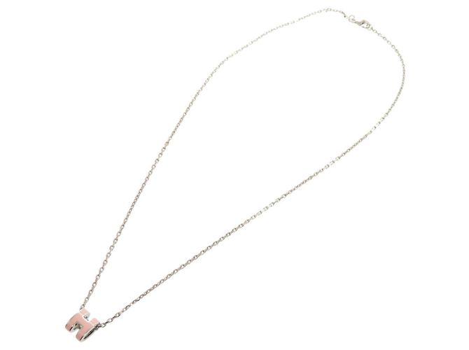 Hermès Hermes Pop H Mini Halskette Rosa mit silberner Hardware Pink - Ansicht 3