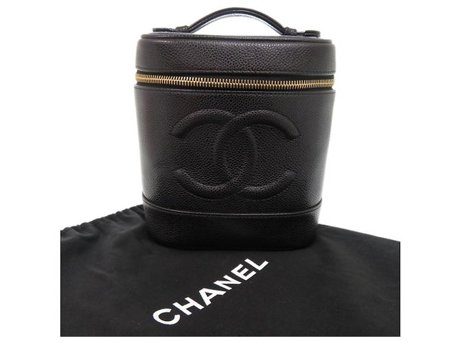Borsa Vanity Chanel in pelle di vitello martellata nera Nero - vista 2