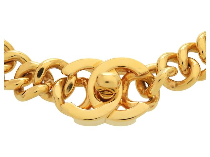 Collana Choker Chanel Vintage in metallo dorato D'oro - vista 5