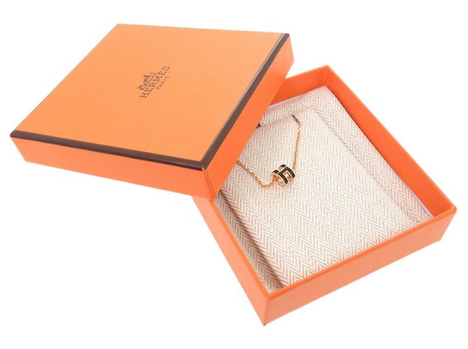 Hermès Collana Hermes Pop H Mini Nera con hardware Rose Gold Nero - vista 2