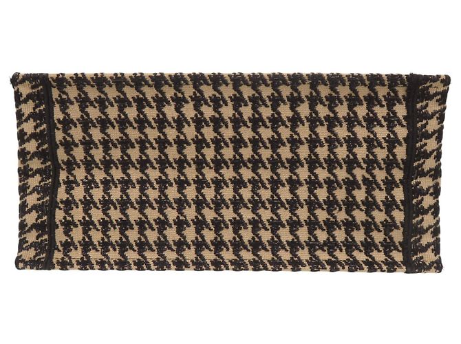 Christian Dior Medium Houndstooth Tote Bag Schwarz Beige - Ansicht 4