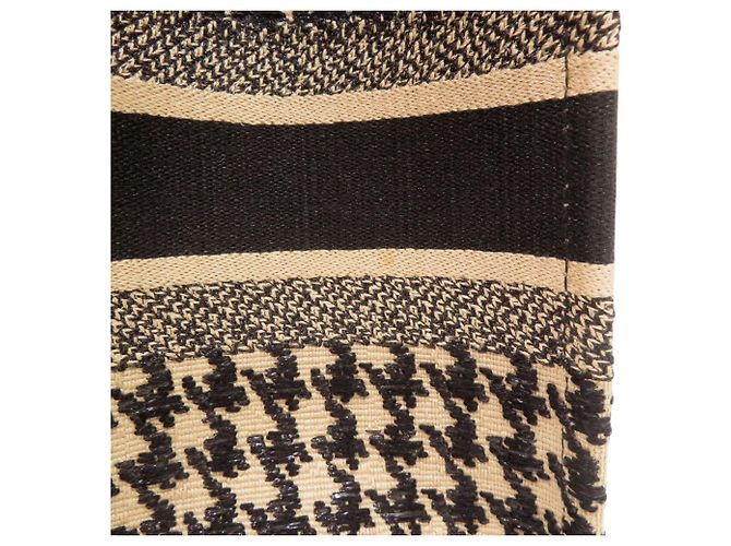 Christian Dior Medium Houndstooth Tote Bag Schwarz Beige - Ansicht 9