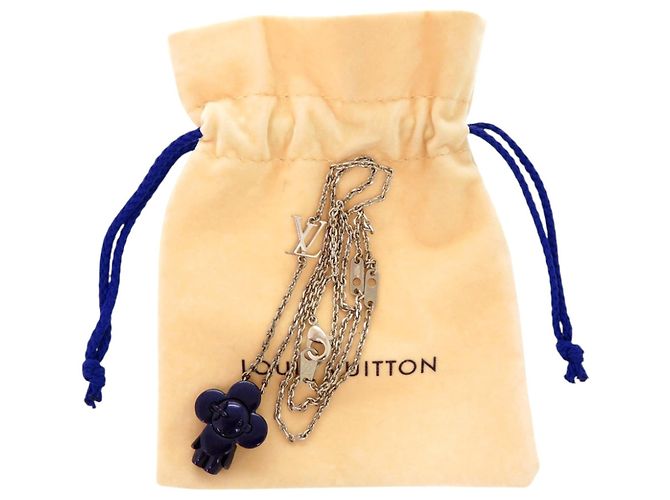 Collana con ciondolo in metallo Vivienne Louis Vuitton Argento Blu - vista 2