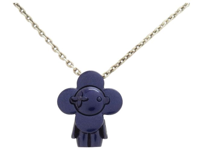 Collana con ciondolo in metallo Vivienne Louis Vuitton Argento Blu - vista 4