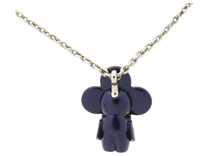 Collana con ciondolo in metallo Vivienne Louis Vuitton Argento Blu - vista 5