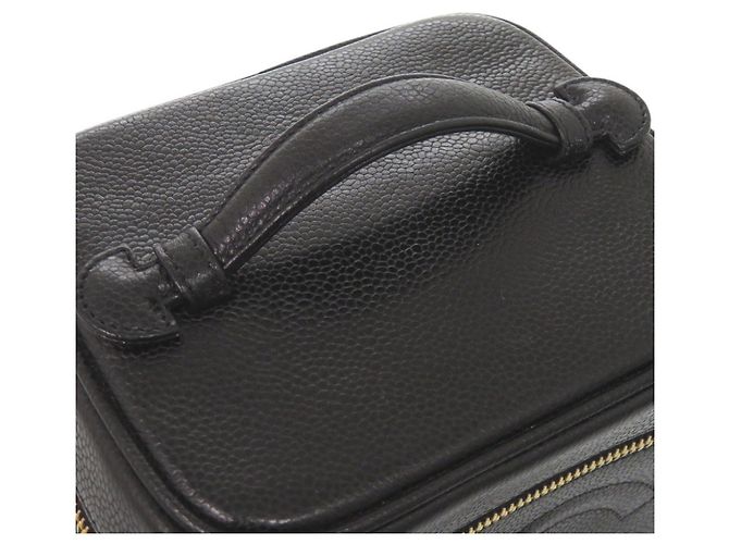 Borsa Vanity Chanel in pelle di vitello martellata nera Nero - vista 5