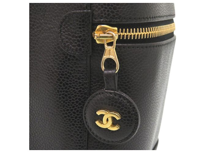 Borsa Vanity Chanel in pelle di vitello martellata nera Nero - vista 9