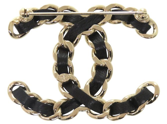 Spilla Chanel Coco Mark con motivo a catena Nero - vista 3