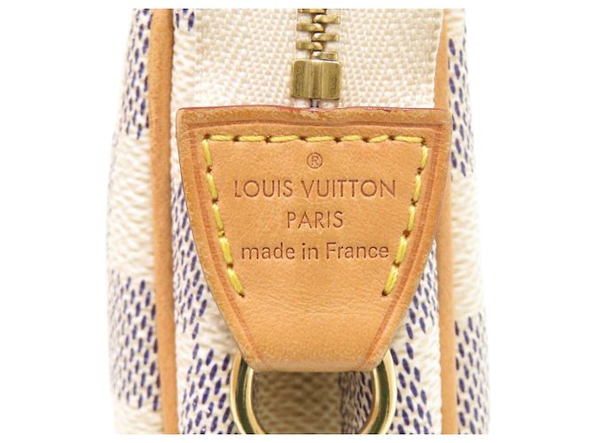 Borsa a tracolla Louis Vuitton Eva Damier Azur Bianco - vista 8