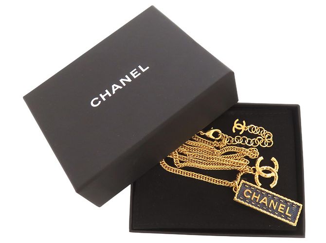 Collana con placca logo Chanel Coco Mark D'oro - vista 2