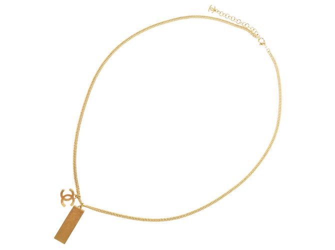 Collana con placca logo Chanel Coco Mark D'oro - vista 3
