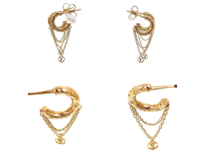 Orecchini Mini Hoop Louis Vuitton D'oro - vista 6