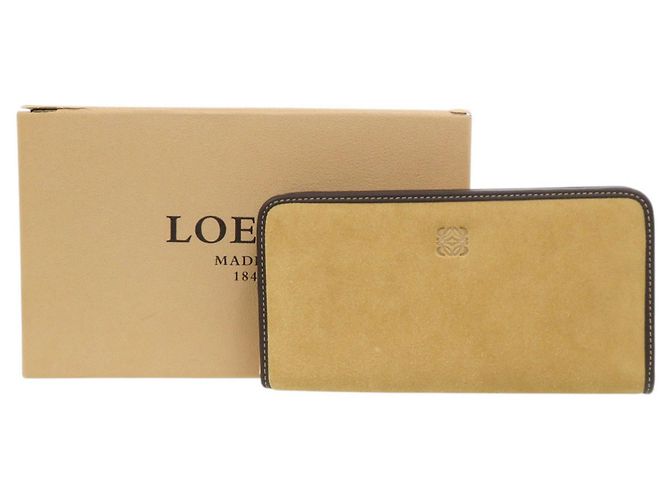 Loewe Anagram Langbeutel aus Wildleder Braun Beige - Ansicht 2