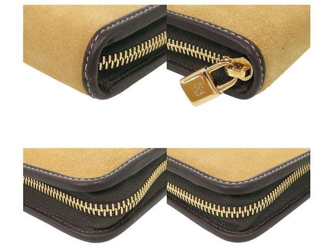Loewe Anagram Langbeutel aus Wildleder Braun Beige - Ansicht 4