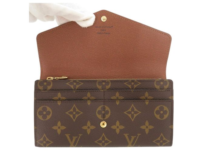 Louis Vuitton Portefeuille Sarah Monogram Long Wallet Marrone - vista 5