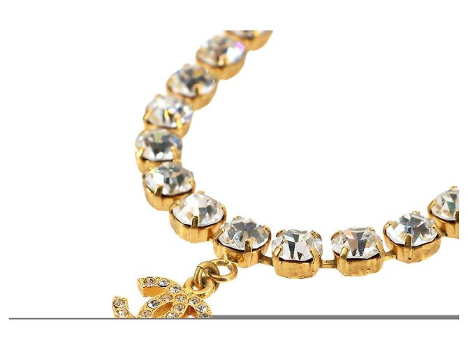 Colar Chanel Coco Mark com strass Dourado - vista 4