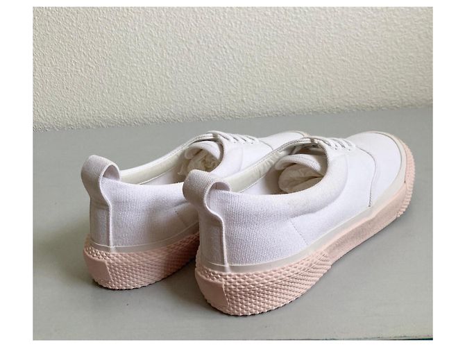 Céline 180° Sneaker Weiß Canvas Rosa Sohle Pink - Ansicht 10