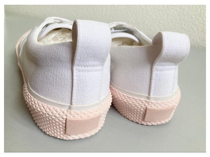 Céline 180° Sneaker Weiß Canvas Rosa Sohle Pink - Ansicht 11