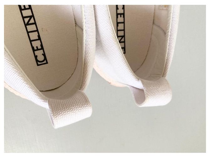 Céline 180° Sneaker Weiß Canvas Rosa Sohle Pink - Ansicht 12