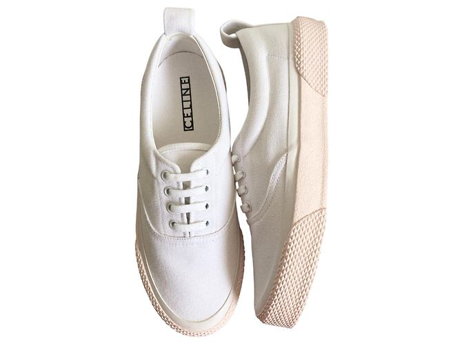 Céline 180° Sneaker Weiß Canvas Rosa Sohle Pink - Ansicht 2