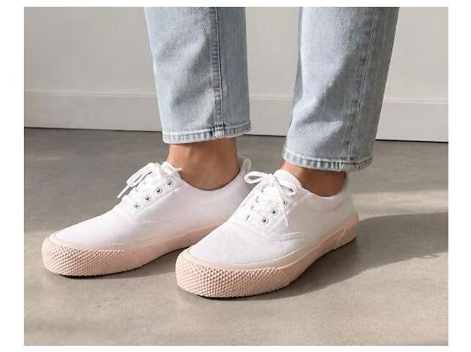 Céline 180° Sneaker Weiß Canvas Rosa Sohle Pink - Ansicht 3