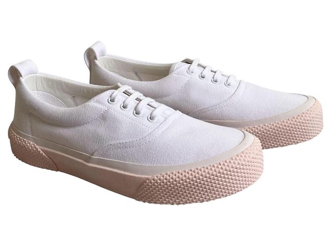 Céline 180° Sneaker Weiß Canvas Rosa Sohle Pink - Ansicht 4