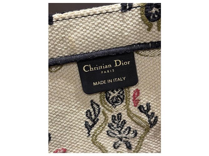 Christian Dior Book Tote Tasche aus Canvas Braun Schwarz Pink Rot Beige Grün - Ansicht 3