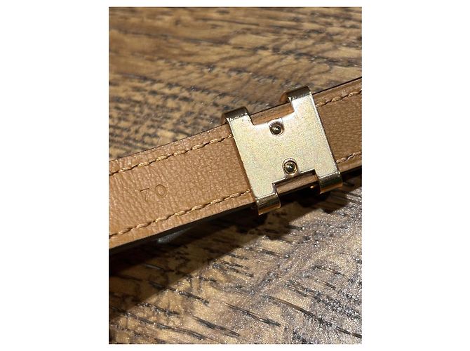 Cintura Hermès Pop H in pelle verde D'oro - vista 4