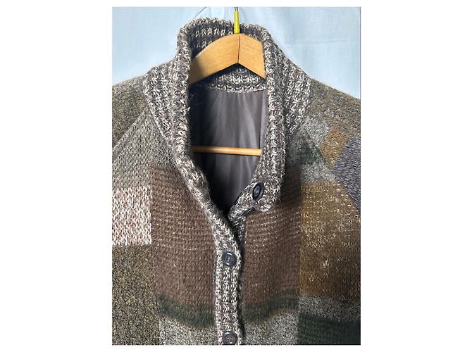 Missoni Patchwork Wollcardigan - Braun & Grün Grau - Ansicht 2