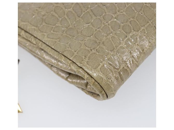 Borsa Clutch Miu Miu Pelle Beige Oro Auth 202018 D'oro - vista 14