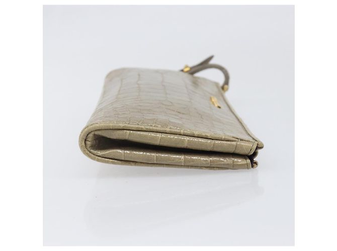Borsa Clutch Miu Miu Pelle Beige Oro Auth 202018 D'oro - vista 3