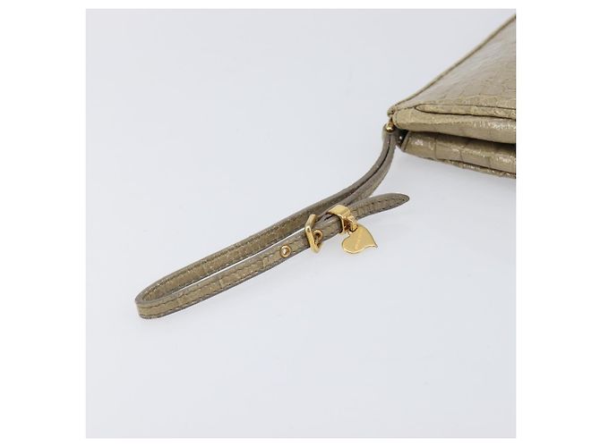 Borsa Clutch Miu Miu Pelle Beige Oro Auth 202018 D'oro - vista 9