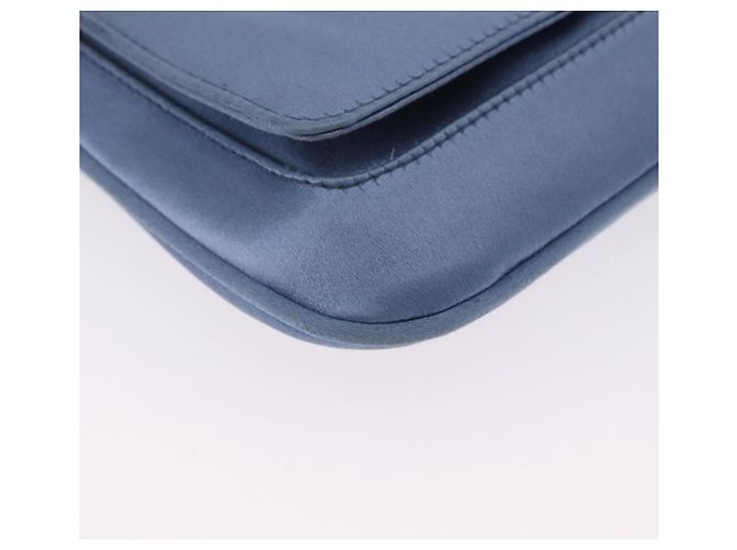 Borsa a tracolla con catena GUCCI Satin Blue Auth 200336V - vista 14