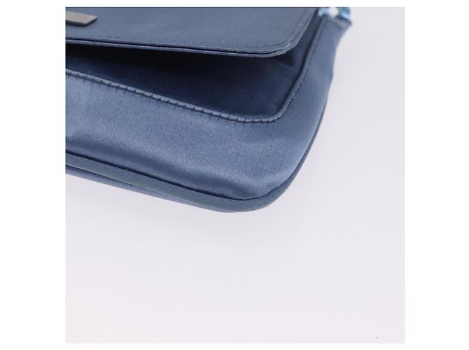 Borsa a tracolla con catena GUCCI Satin Blue Auth 200336V - vista 15