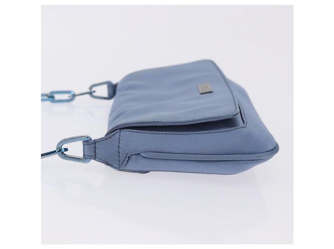 Borsa a tracolla con catena GUCCI Satin Blue Auth 200336V - vista 4
