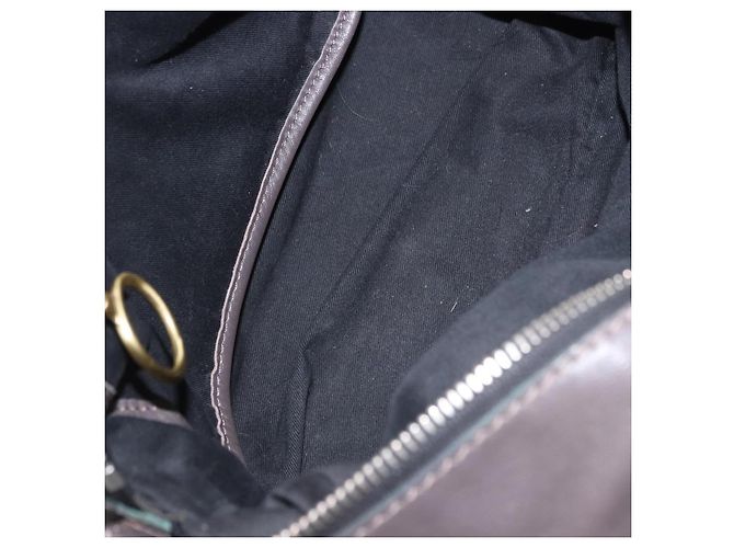Chloé Bolsa de mão Chloe com corrente em couro cinza prata Auth 200082A Marrom - vista 11
