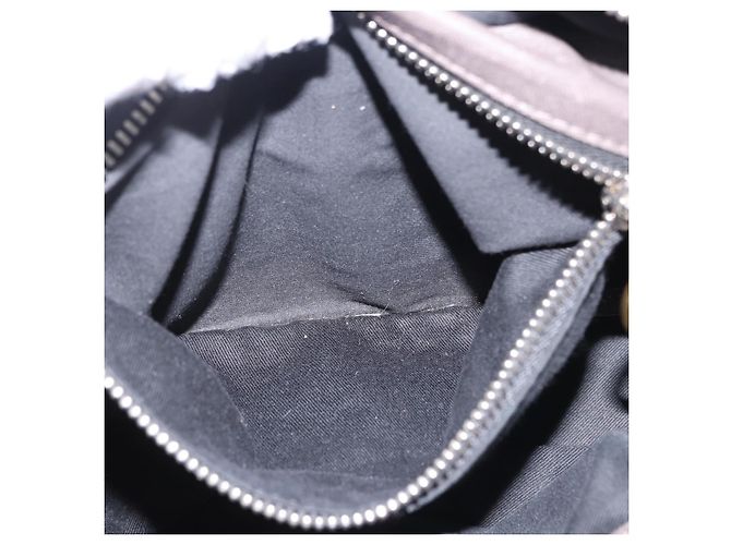 Chloé Bolsa de mão Chloe com corrente em couro cinza prata Auth 200082A Marrom - vista 21