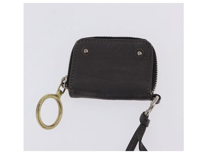 Chloé Bolsa de mão Chloe com corrente em couro cinza prata Auth 200082A Marrom - vista 24