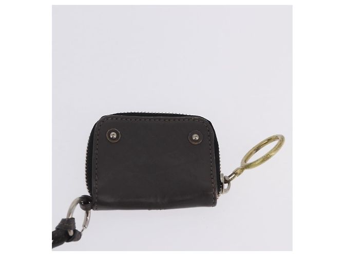 Chloé Bolsa de mão Chloe com corrente em couro cinza prata Auth 200082A Marrom - vista 25
